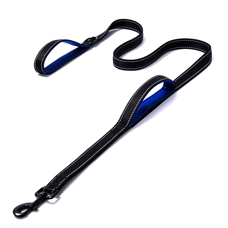 Reflective Nylon Dog Leash – Heavy Duty Double Thick Walking Leash