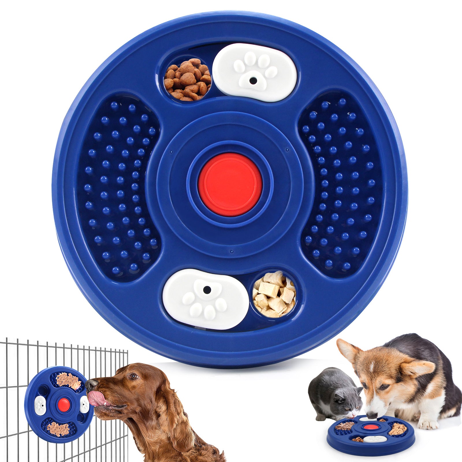 2-in-1 Dog Slow Feeder Bowl & Lick Mat – Anti-Choking Puzzle Feeder