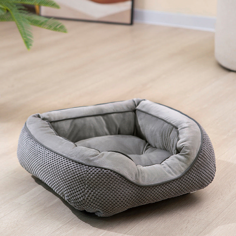 Plush Dog Crate Bed – Calming Faux Fur Washable Crate Mat