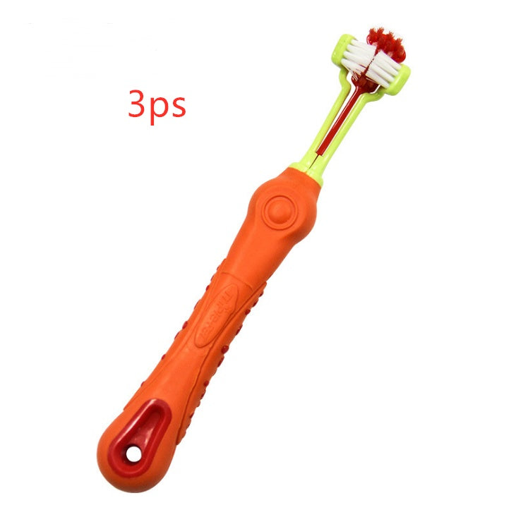 Three-Sided Pet Toothbrush – Bad Breath & Tartar Teeth Care