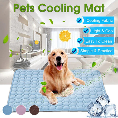 Dog Cooling Mat – Breathable Ice Silk Cooling Pad for Dogs