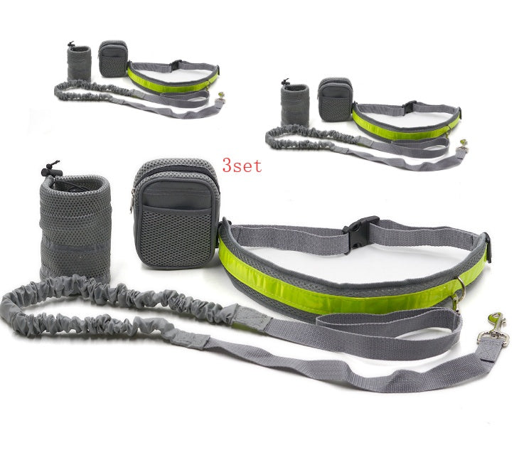 Hands Free Dog Running Leash Set – Adjustable Waist Belt Leash