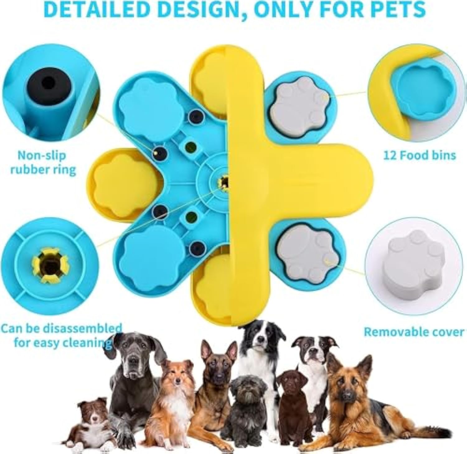 Interactive Dog Puzzle Feeder Toy – IQ Training Slow Food Dispenser