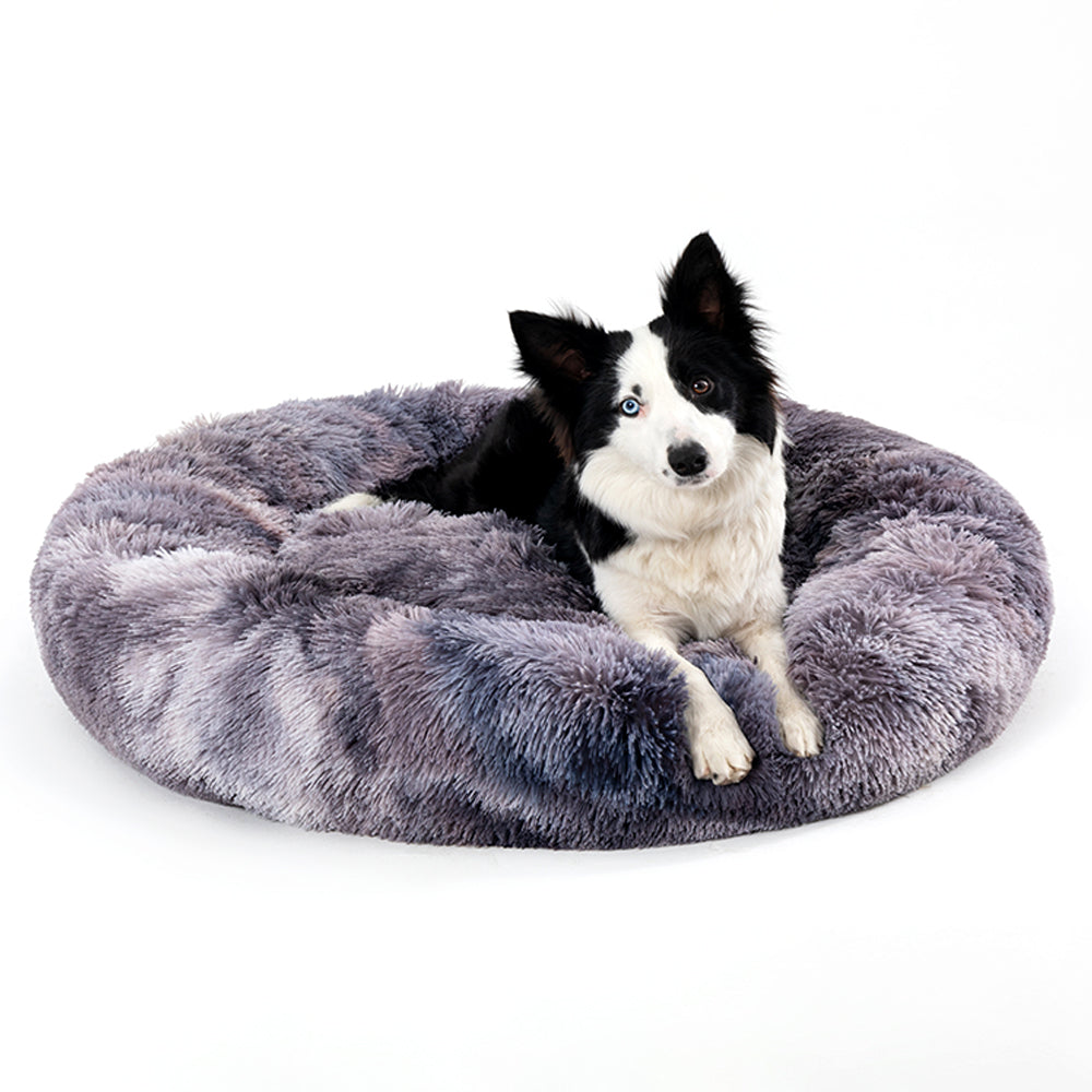 Fluffy Donut Dog Bed – Calming Plush Pet Bed for Small & Large Dogs