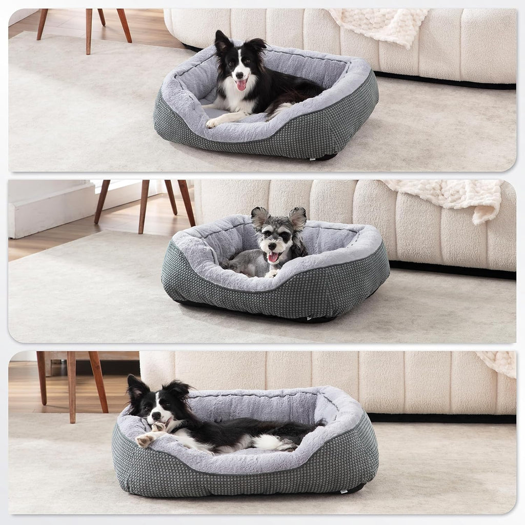 Plush Dog Crate Bed – Calming Faux Fur Washable Crate Mat
