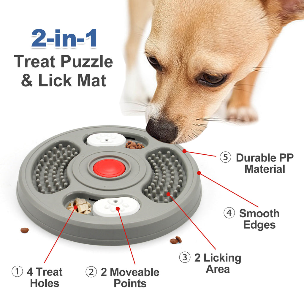 2-in-1 Dog Slow Feeder Bowl & Lick Mat – Anti-Choking Puzzle Feeder
