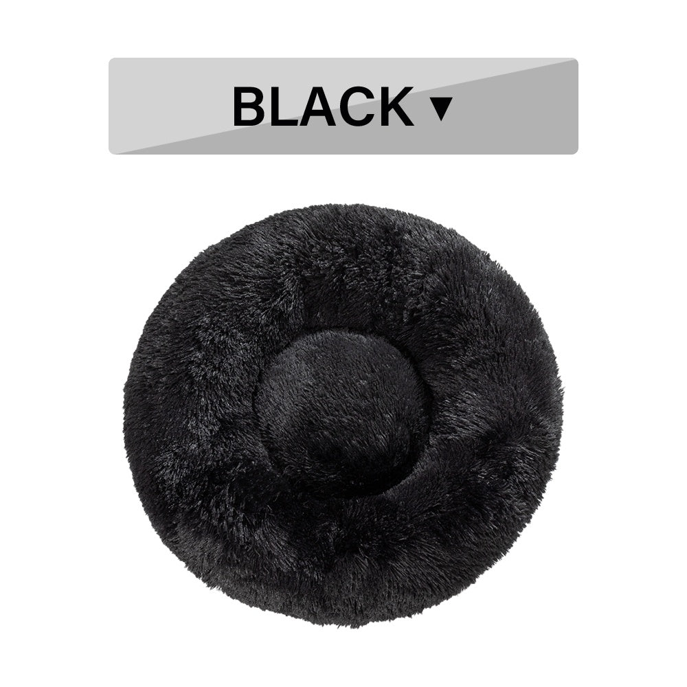 Fluffy Donut Dog Bed – Calming Plush Pet Bed for Small & Large Dogs