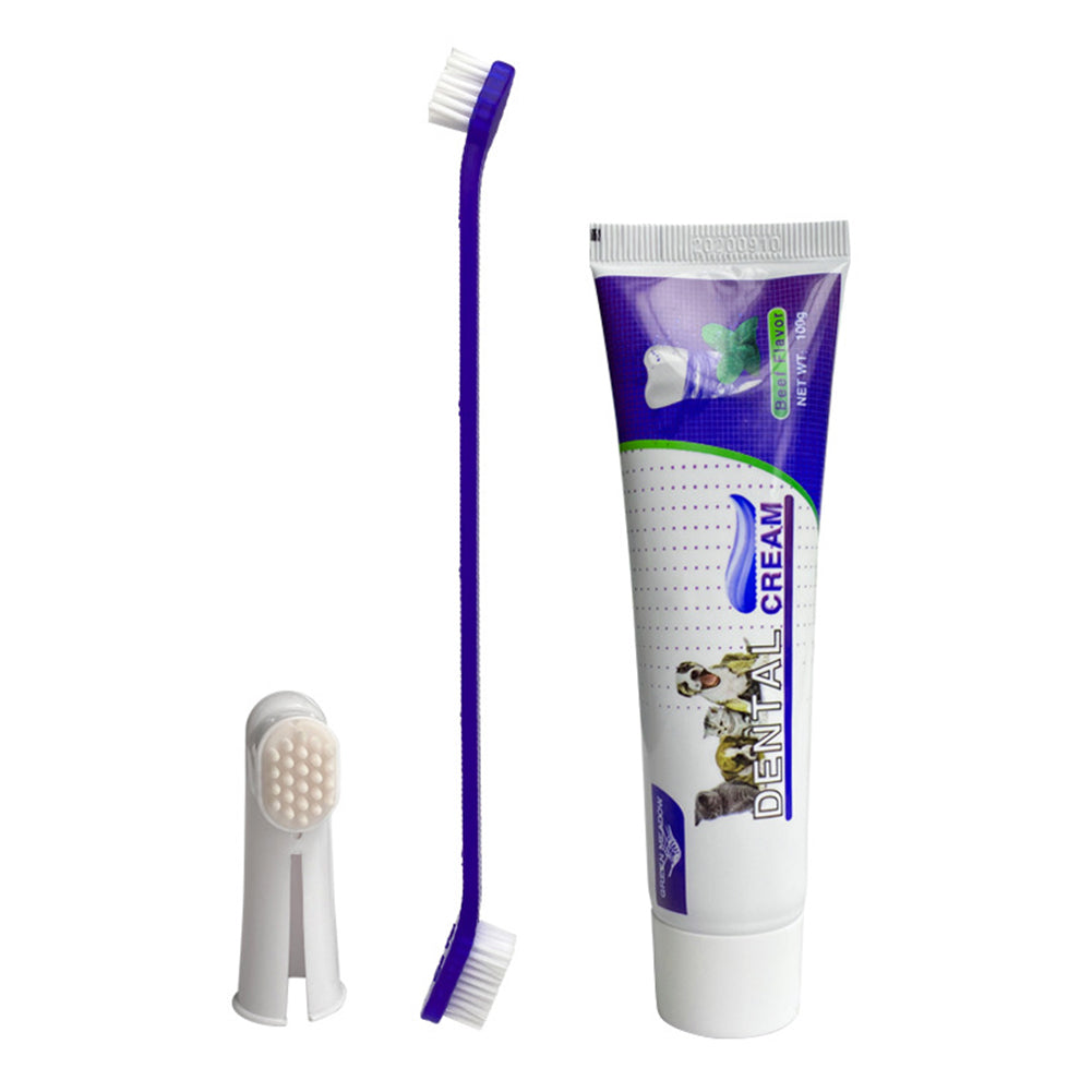 Pet Dog Beef Flavor Toothpaste & Toothbrush Set – Oral Cleaning