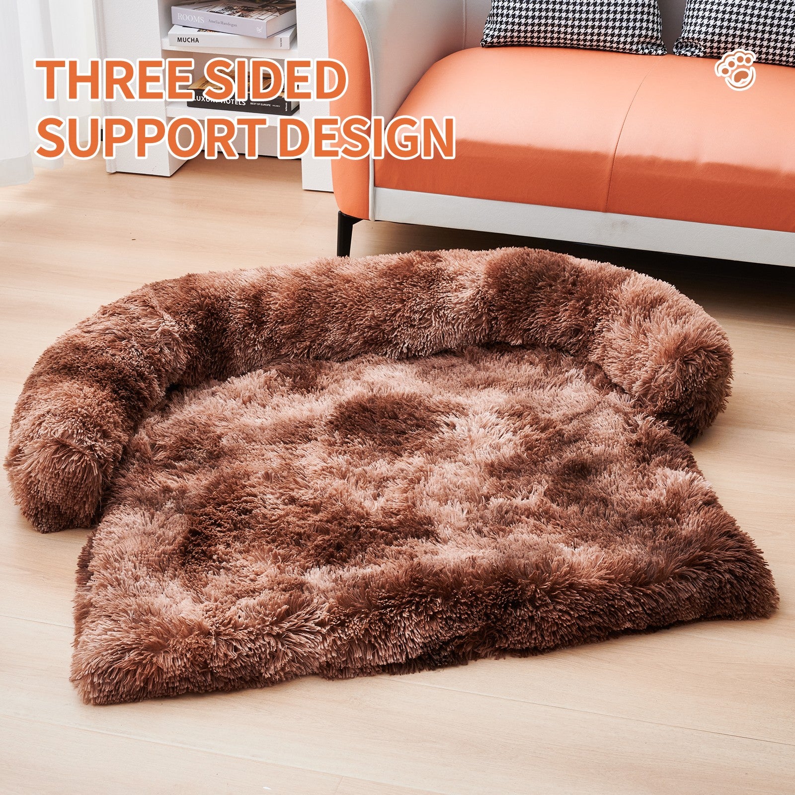 Fluffy Calming Dog Bed Mat – Washable Plush Bed for Medium & Large Dogs