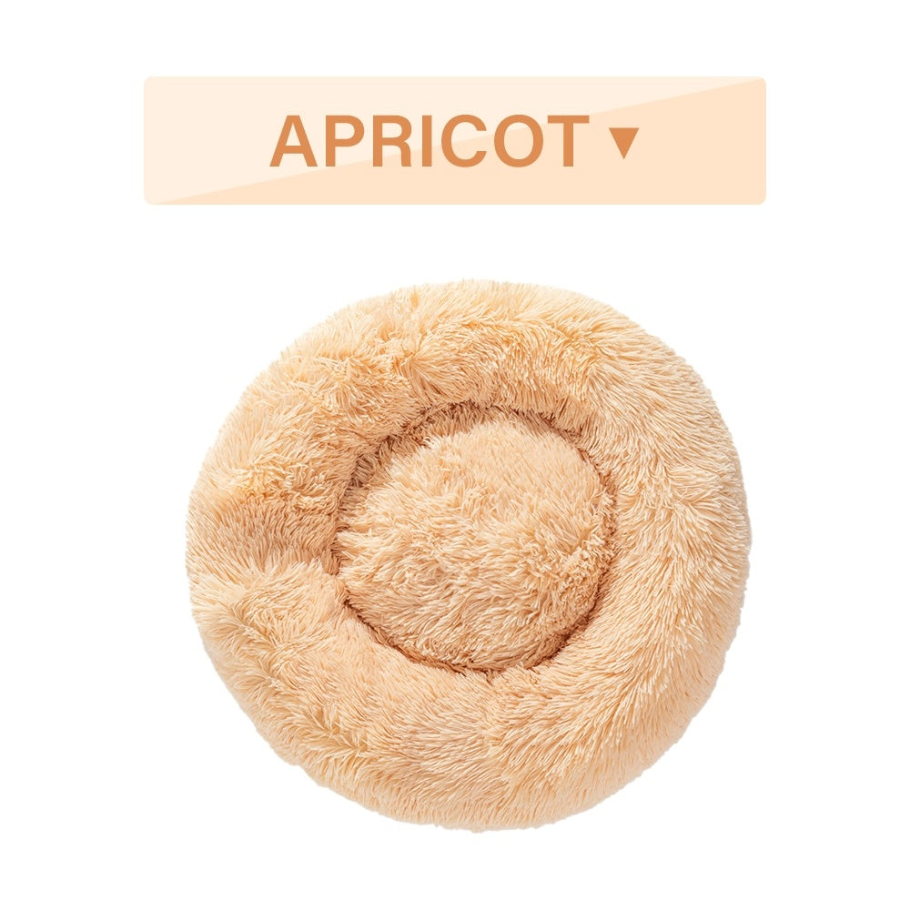 Fluffy Donut Dog Bed – Calming Plush Pet Bed for Small & Large Dogs