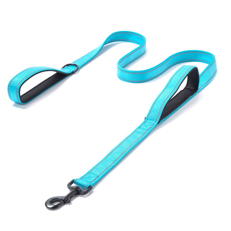 Reflective Nylon Dog Leash – Heavy Duty Double Thick Walking Leash