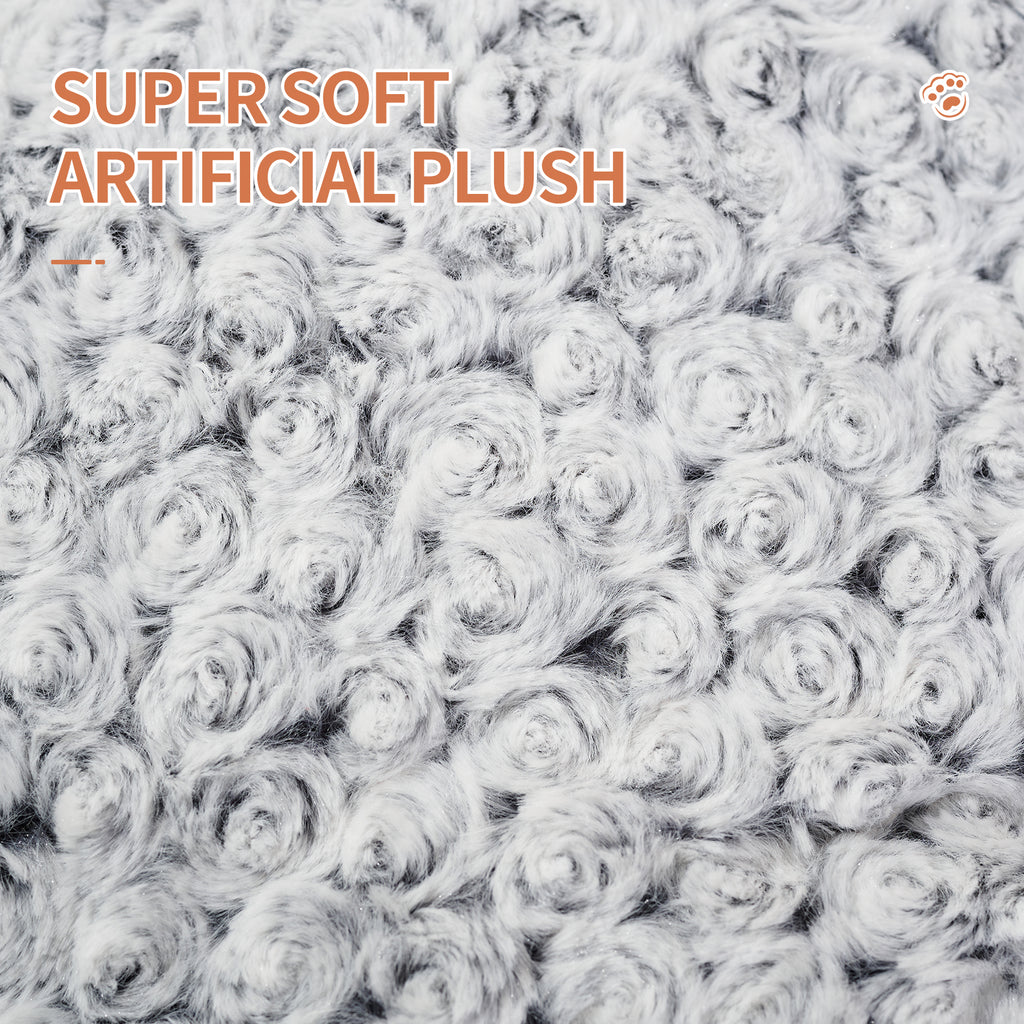 Rose Velvet Calming Dog Bed – Soft Anti-Anxiety Pet Sofa Bed