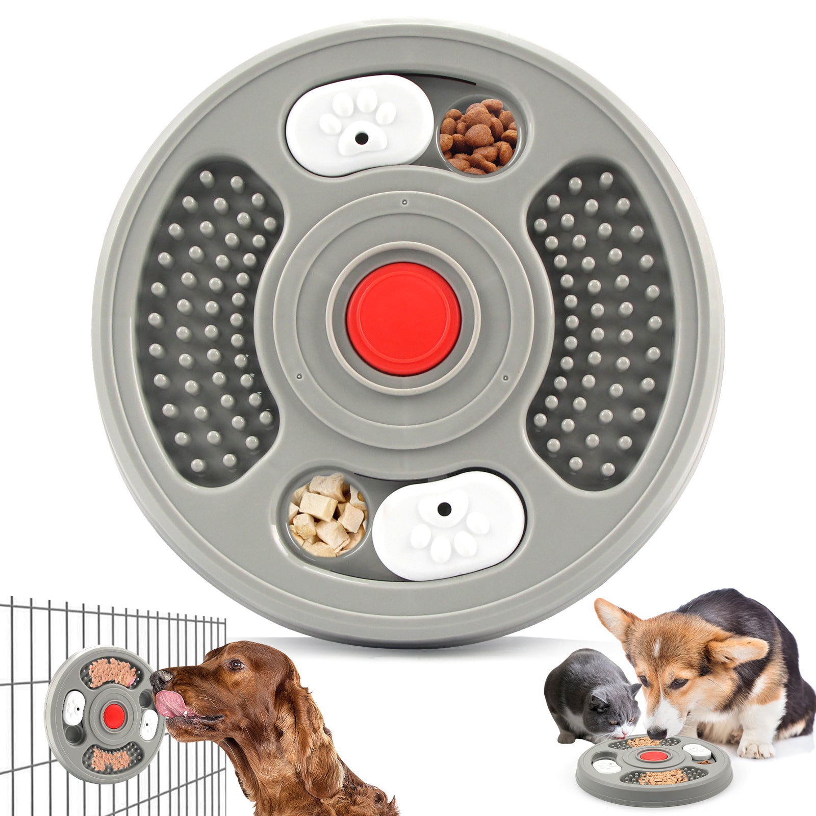 2-in-1 Dog Slow Feeder Bowl & Lick Mat – Anti-Choking Puzzle Feeder