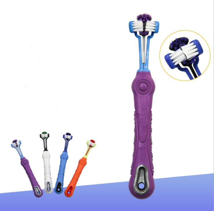 Three-Sided Pet Toothbrush – Bad Breath & Tartar Teeth Care