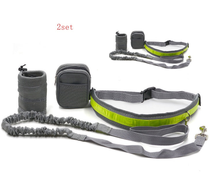 Hands Free Dog Running Leash Set – Adjustable Waist Belt Leash