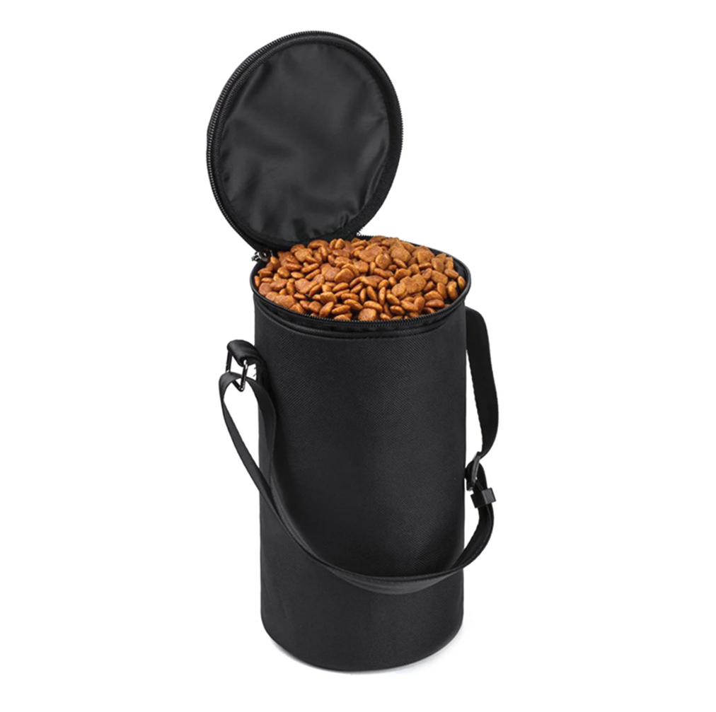Portable Dog Food Storage Bag – Travel Food Container with Bowls