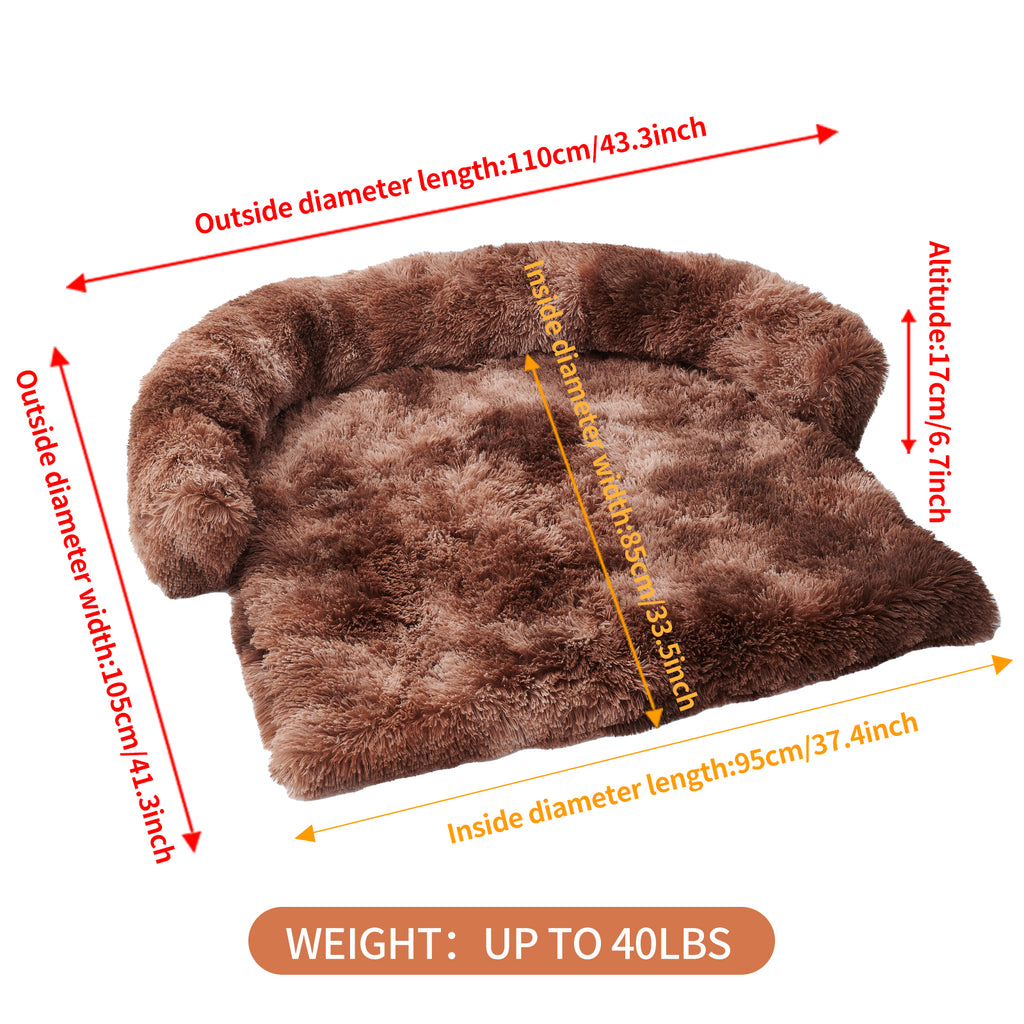 Fluffy Calming Dog Bed Mat – Washable Plush Bed for Medium & Large Dogs