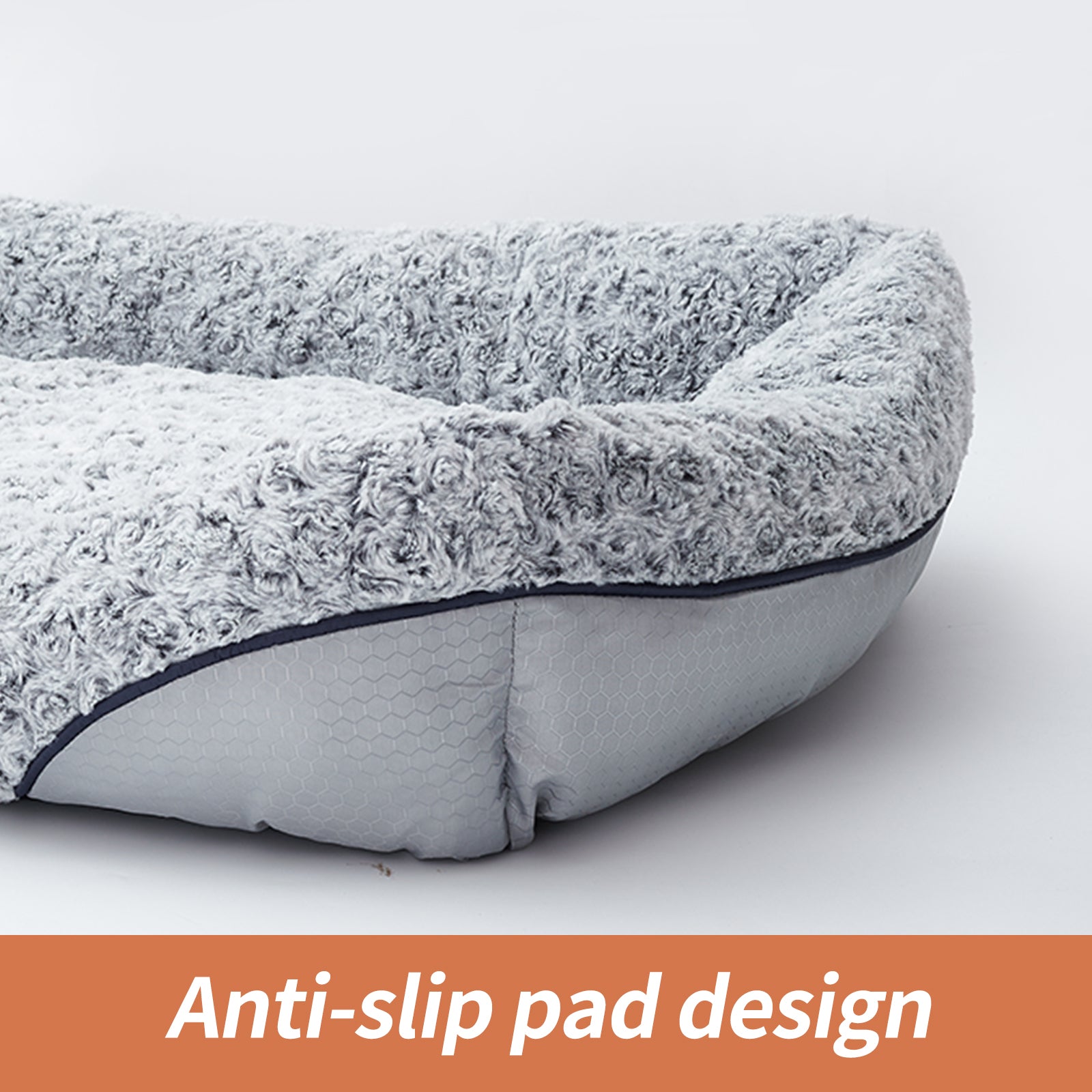 Rose Velvet Calming Dog Bed – Soft Anti-Anxiety Pet Sofa Bed