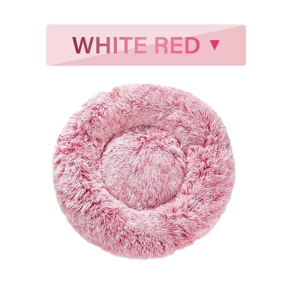 Fluffy Donut Dog Bed – Calming Plush Pet Bed for Small & Large Dogs