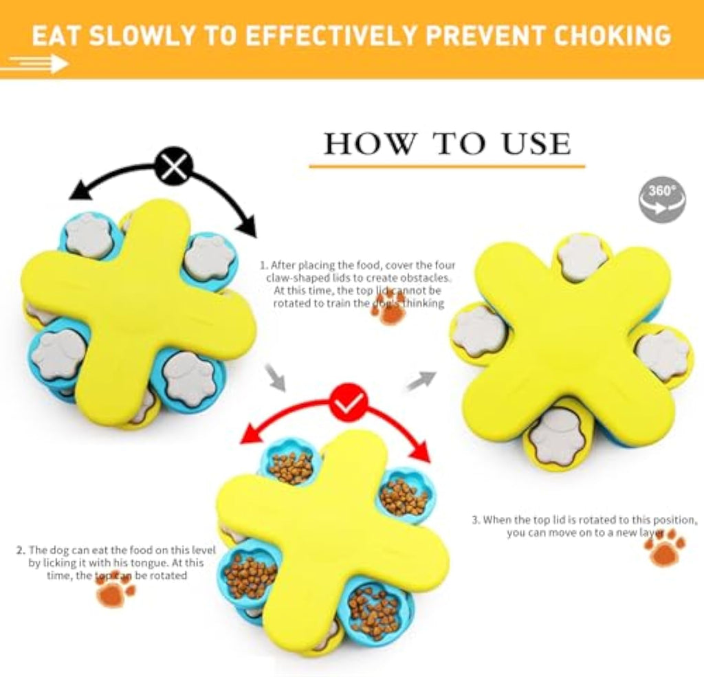 Interactive Dog Puzzle Feeder Toy – IQ Training Slow Food Dispenser