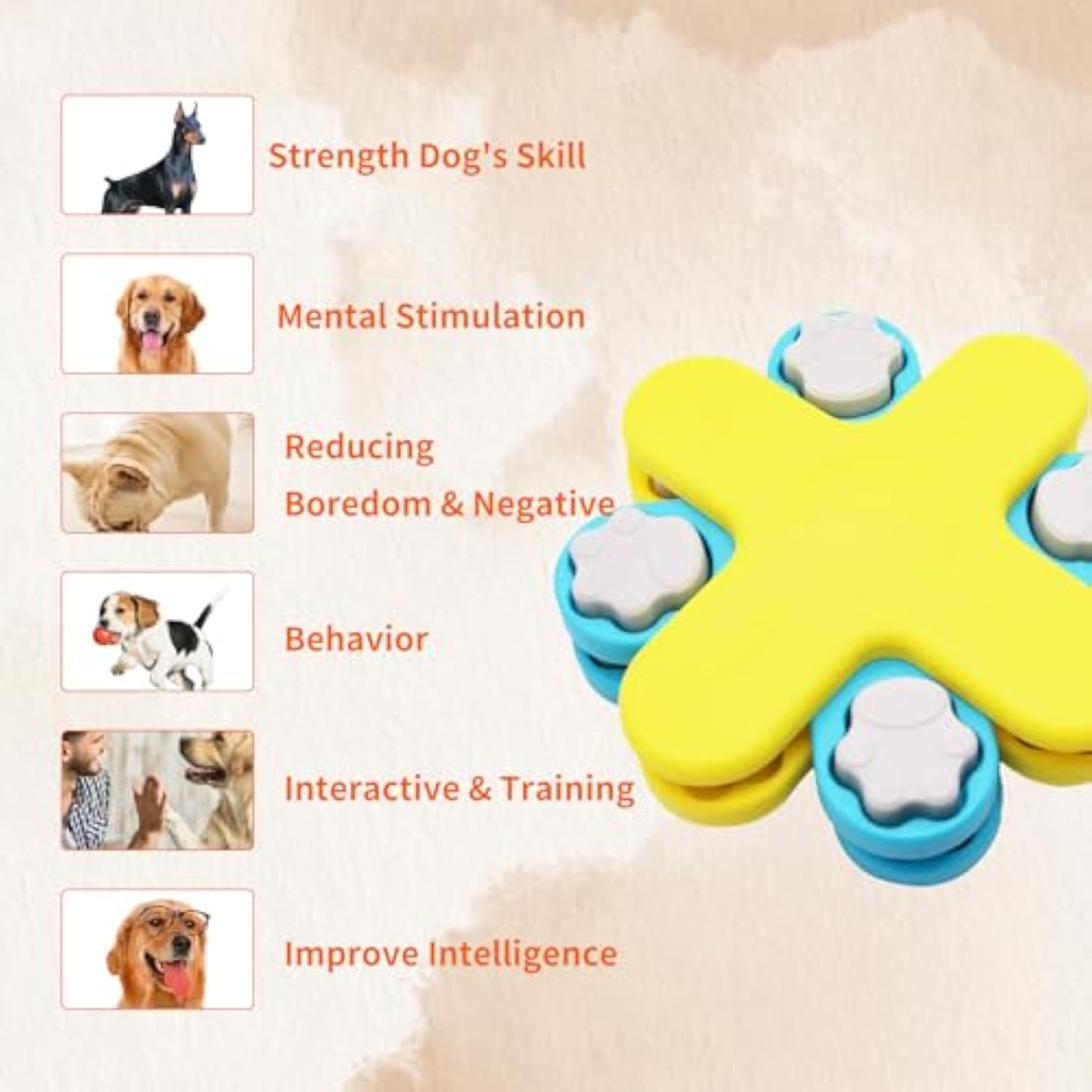 Interactive Dog Puzzle Feeder Toy – IQ Training Slow Food Dispenser