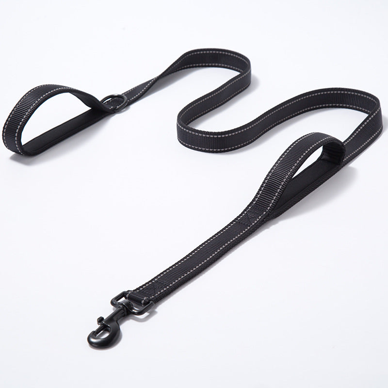 Reflective Nylon Dog Leash – Heavy Duty Double Thick Walking Leash