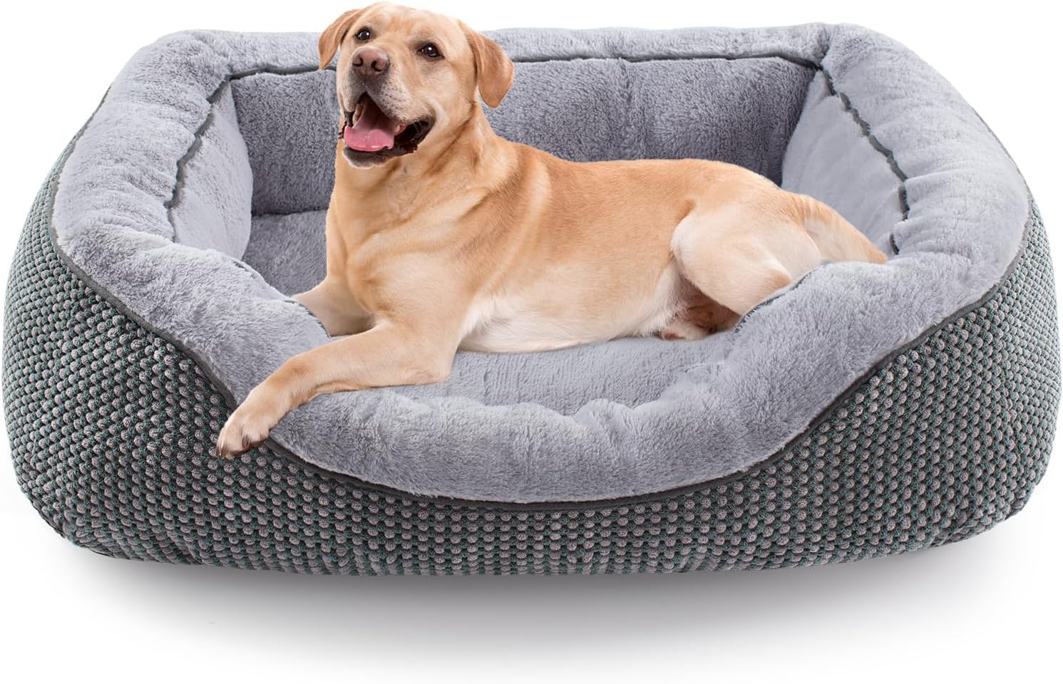 Plush Dog Crate Bed – Calming Faux Fur Washable Crate Mat