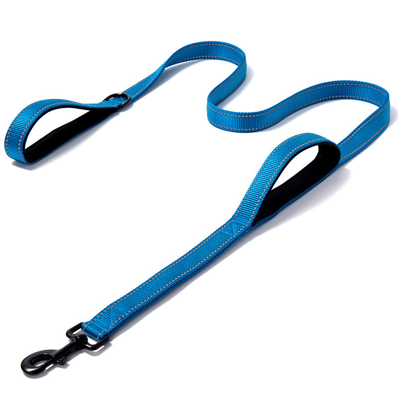 Reflective Nylon Dog Leash – Heavy Duty Double Thick Walking Leash